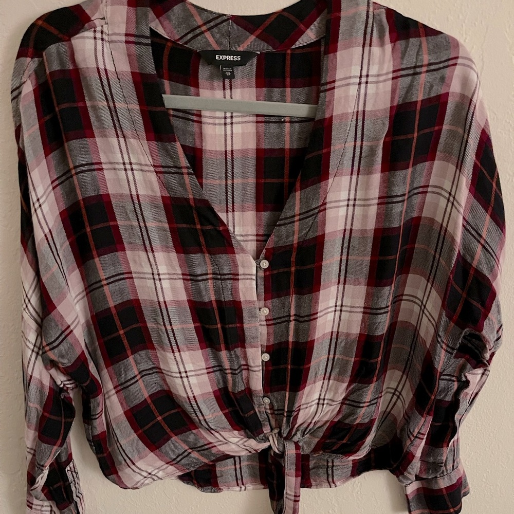 Purple & White Flannel Shirt